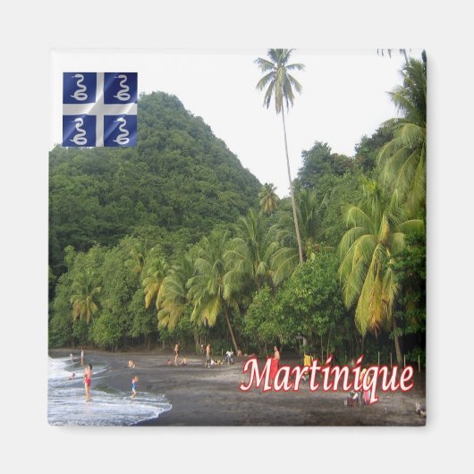 zMQ009 MARTINIQUE, Anse Ceron，ブラックサンドビーチ, マグネット (正面)