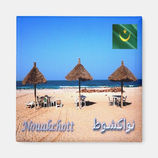 zMR015 NOUAKCHOTTビーチ，モーリタニア，アフリカ，冷蔵庫 マグネット (正面)
