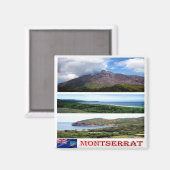 zMS003 MONTSERRAT，モザイク，アメリカ，冷蔵庫 マグネット (正面/裏面)