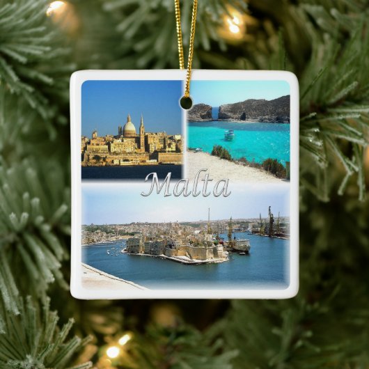 zMT006 VALLETTA、マルタ、ヨーロッパ、 セラミックオーナメント (ツリー)