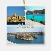 zMT006 VALLETTA、マルタ、ヨーロッパ、 セラミックオーナメント (正面)