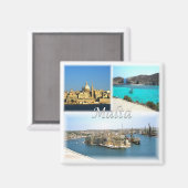 zMT006 VALLETTA，マルタ，ヨーロッパ，冷蔵庫 マグネット (正面/裏面)