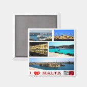 zMT007 MALTA "I Love",冷蔵庫 マグネット (正面/裏面)