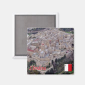 zMT009 MDINA SkyLine，マルタ，冷蔵庫 マグネット (正面/裏面)