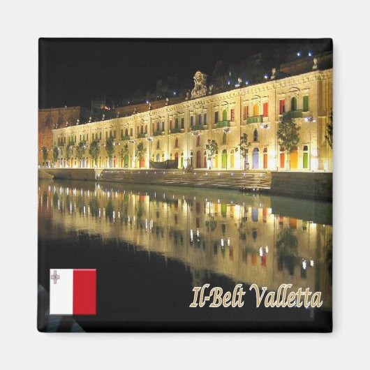 zMT011 IL-BELT WATERFRONT VALLETTA,マルタ,冷蔵庫 マグネット (正面)