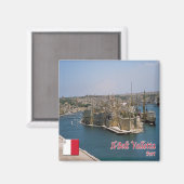 zMT013 ILベルトバレッタ港、マルタ、冷蔵庫 マグネット (正面/裏面)