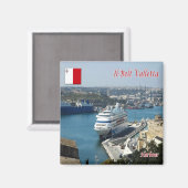 zMT014 ILベルトハーバーバレッタ、マルタ、冷蔵庫 マグネット (正面/裏面)