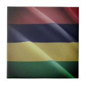 zMU002モーリシャス、なびく国旗、アフリカ， タイル (正面)