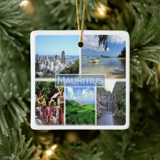 zMU022ポートルイス,モザイク,アフリカ, セラミックオーナメント (ツリー)