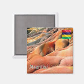 zMU027モーリシャス、シャマレル、色付きアース、冷蔵庫 マグネット (正面/裏面)