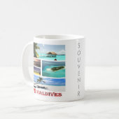 zMV009 i love MALDIVES collage, コーヒーマグカップ (正面左)