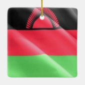 zMW002 MALAWI、なびく国旗、アフリカ, セラミックオーナメント (裏面)