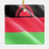 zMW002 MALAWI、なびく国旗、アフリカ, セラミックオーナメント (正面)