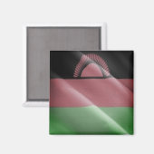 zMW002 MALAWI、なびく国旗、アフリカ、冷蔵庫 マグネット (正面/裏面)