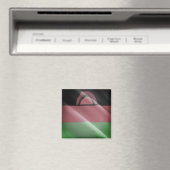 zMW002 MALAWI、なびく国旗、アフリカ、冷蔵庫 マグネット (インサイチュ (食洗機))