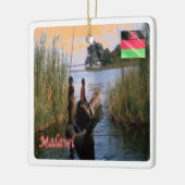 zMW004 MALAWI, L. Chiuta,アフリカ, セラミックオーナメント (左)