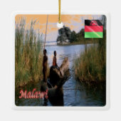zMW004 MALAWI, L. Chiuta,アフリカ, セラミックオーナメント (裏面)