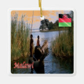 zMW004 MALAWI, L. Chiuta,アフリカ, セラミックオーナメント (正面)