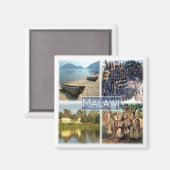 zMW010 MALAWI，モザイク，アフリカ，冷蔵庫 マグネット (正面/裏面)