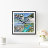 zMX003カンクン、モザイク、メキシコ、 スクエア壁時計 (ホーム)