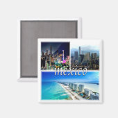 zMX004 MEXICO, Mosaic, America,冷蔵庫 マグネット (正面/裏面)