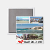 zMX007 MEXICO, Playa Del Carmen I Love,冷蔵庫 マグネット (正面/裏面)
