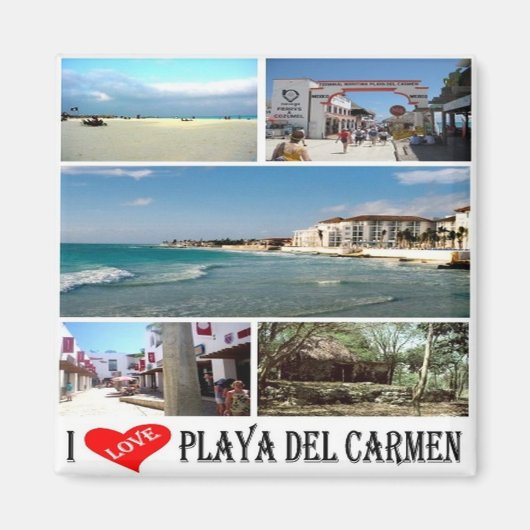 zMX007 MEXICO, Playa Del Carmen I Love,冷蔵庫 マグネット (正面)