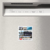 zMX008 mosaic of MEXICO CITY I Love,冷蔵庫 マグネット (インサイチュ (食洗機))