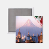 zMX010 MEXICO, Puebla, Iglesias Volcan,冷蔵庫 マグネット (正面/裏面)