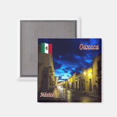zMX013 MEXICO, Oaxaca, Panorama By Night,冷蔵庫 マグネット (正面/裏面)