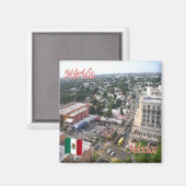 zMX016 MERIDA, Aerial View，メキシコ，ユカタン，冷蔵庫 マグネット (正面/裏面)