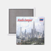 zMY006パノラマクアラルンプール，マレーシア，冷蔵庫 マグネット (正面/裏面)