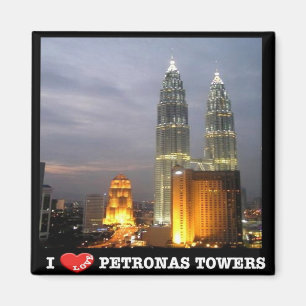 zMY010 i love PETRONAS TOWER, Kuala Lumpur,冷蔵庫 マグネット