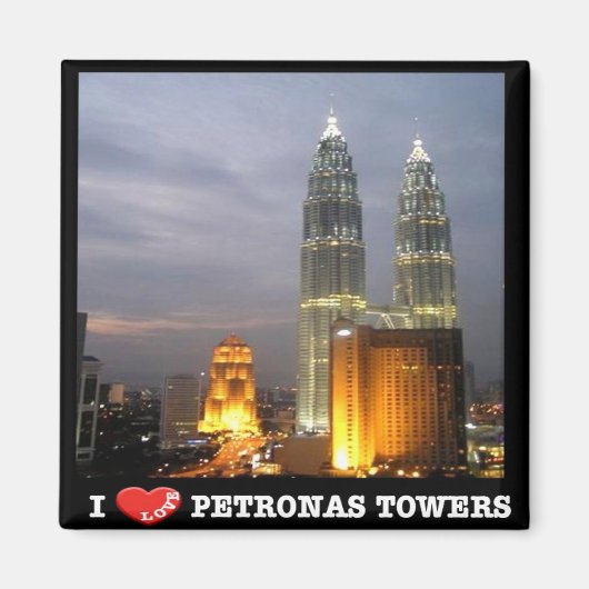 zMY010 i love PETRONAS TOWER, Kuala Lumpur,冷蔵庫 マグネット (正面)