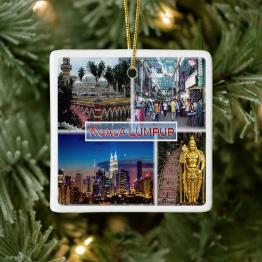 zMY014ペタリン通りクアラルンプールジャメクモスク， セラミックオーナメント (ツリー)