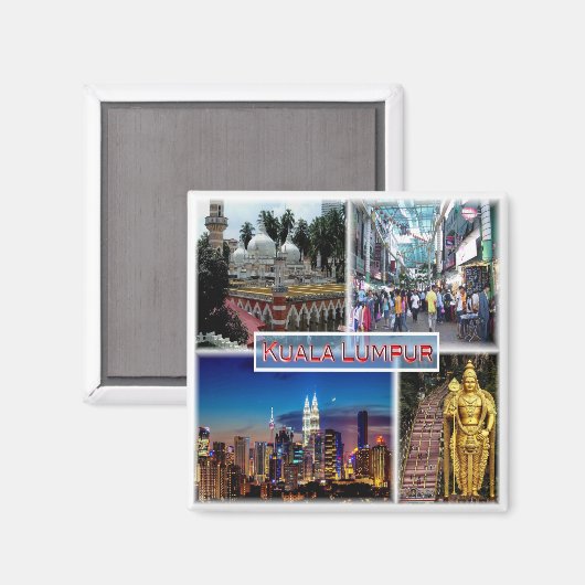 zMY014ペタリン通りクアラルンプールジャメクモスク， マグネット (正面/裏面)