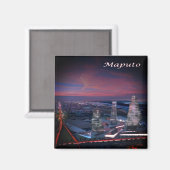 zMZ003 MAPUTO By Night,モザンビーク,アフリカ,冷蔵庫 マグネット (正面/裏面)