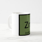 Zn - ズッキーニ野菜 化学周期表 コーヒーマグカップ (正面左)