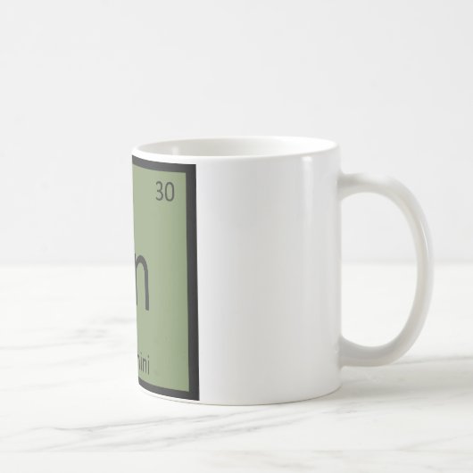 Zn - ズッキーニ野菜 化学周期表 コーヒーマグカップ (右)
