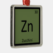 Zn - ズッキーニ野菜 化学 周期表 メタルオーナメント (右)