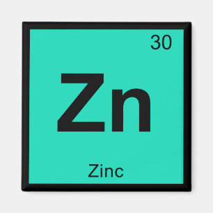 Zn -亜鉛化学周期表シンボル要素 マグネット