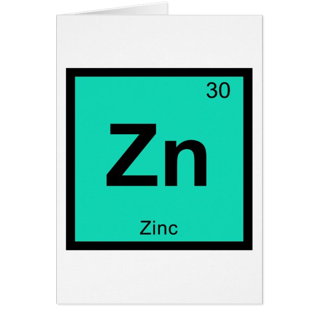 Zn - 亜鉛 化学 周期表 元素記号 (正面)