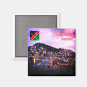 zNA006 WINDHOEK by Night，ナミビア，アフリカ，冷蔵庫 マグネット (正面/裏面)