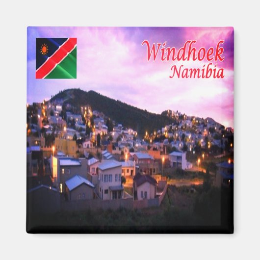 zNA006 WINDHOEK by Night，ナミビア，アフリカ，冷蔵庫 マグネット (正面)