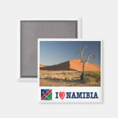 zNA008 NAMIBIA I Love，アフリカ，冷蔵庫 マグネット (正面/裏面)