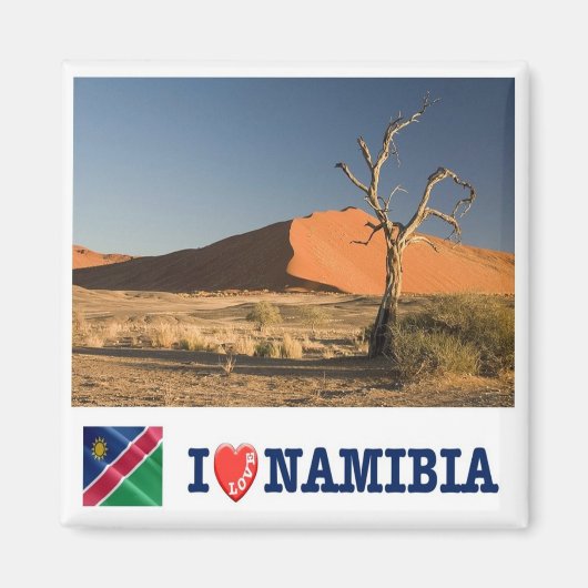 zNA008 NAMIBIA I Love，アフリカ，冷蔵庫 マグネット (正面)