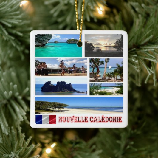 zNC003ニューカレドニア,モザイク,オセアニア, セラミックオーナメント (ツリー)