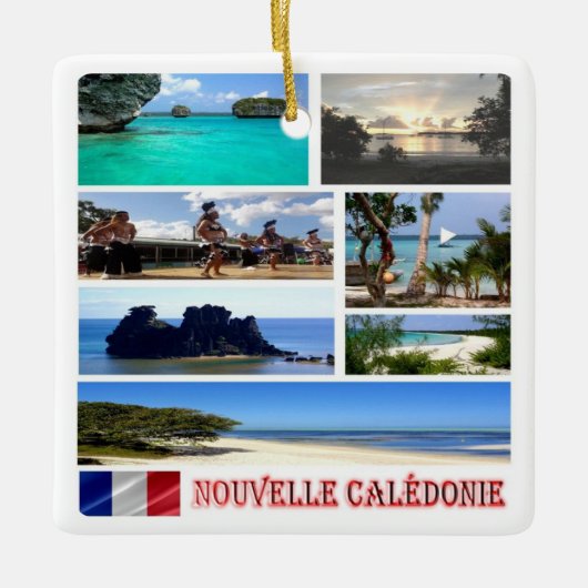 zNC003ニューカレドニア,モザイク,オセアニア, セラミックオーナメント (正面)