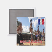 zNC006 NEW CALEDONIA、Dancers Melanesians、冷蔵庫 マグネット (正面/裏面)