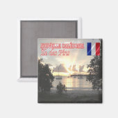 zNC011 ILE DES PINSサンセット、ニューカレドニア、冷蔵庫 マグネット (正面/裏面)